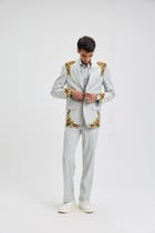 "Versailles Garden" hand embroidered blazer view 7