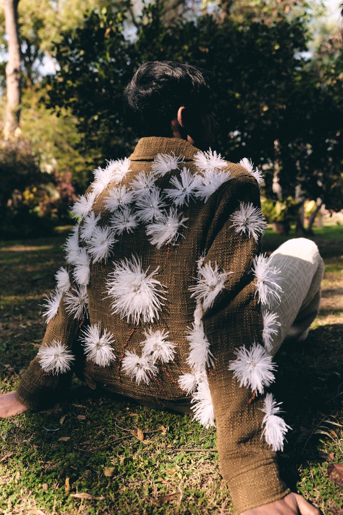 "Le Dandelion" hand embroidered zip up jacket - image 3