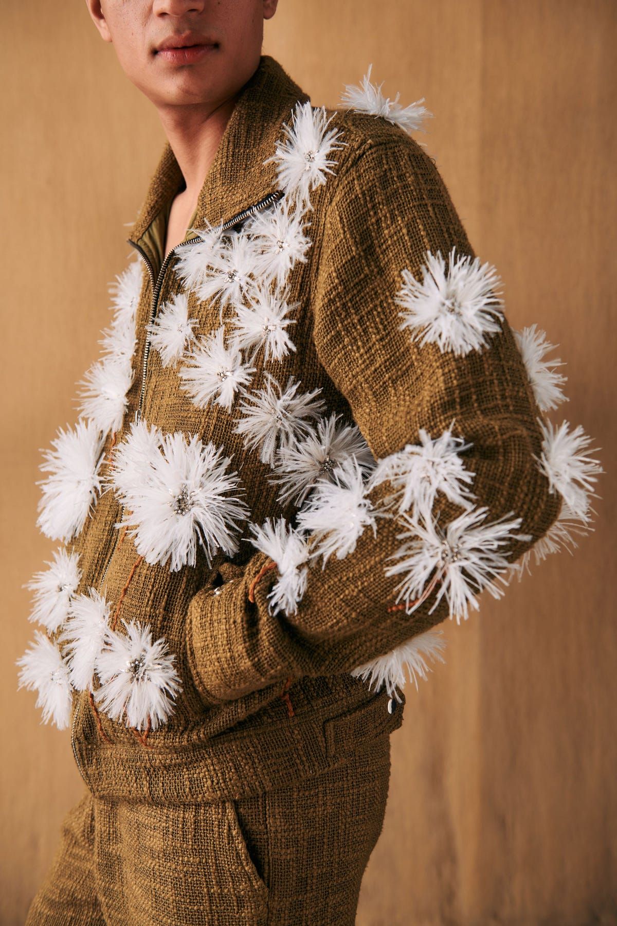 "Le Dandelion" hand embroidered zip up jacket - image 4