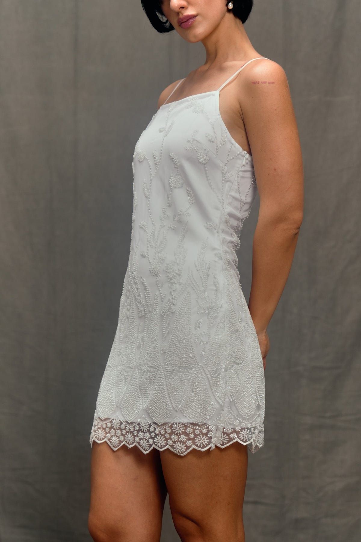 Ivory Whisper beaded dress - image 3