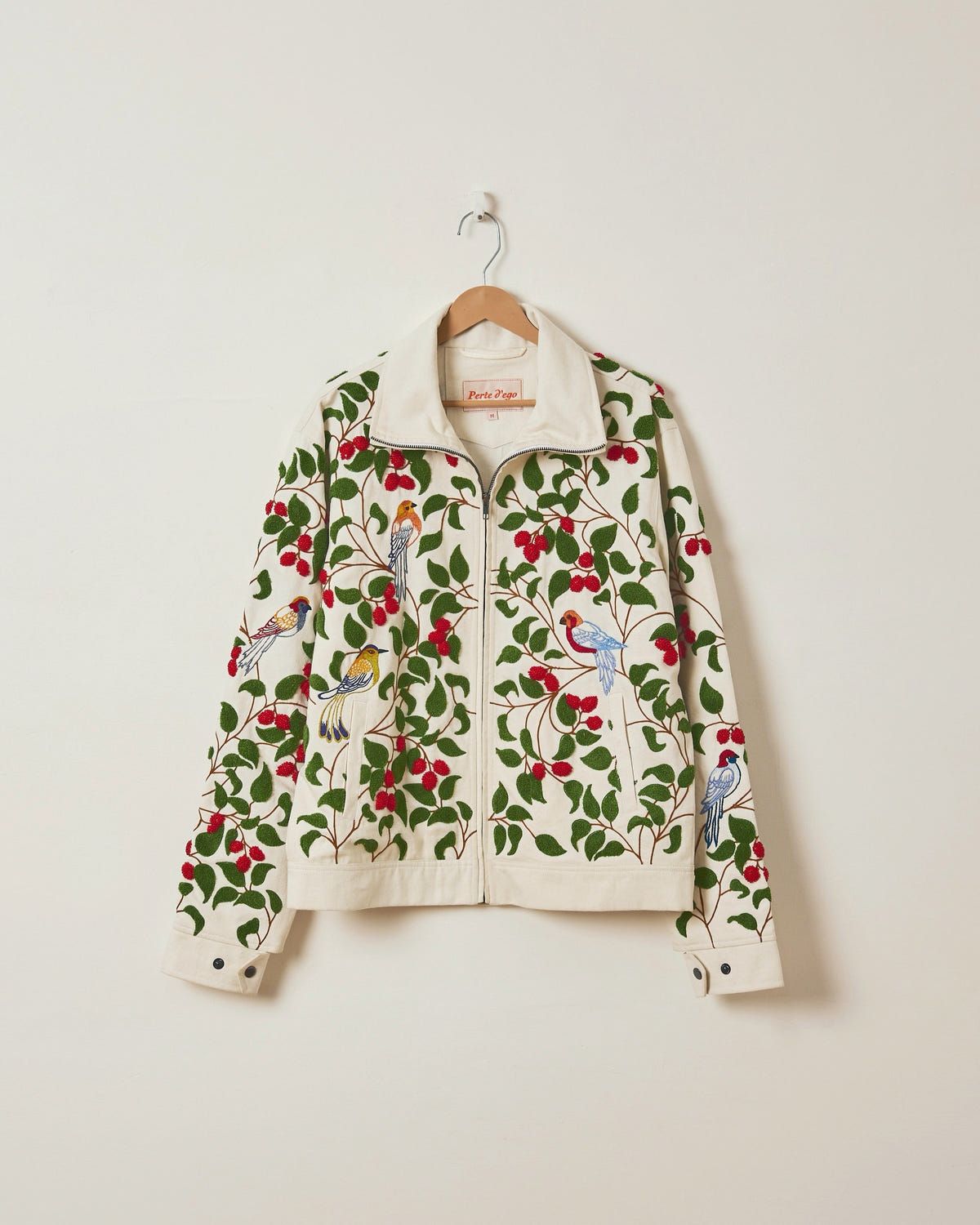 “Hand embroidered cherries” zip up jacket - image 1