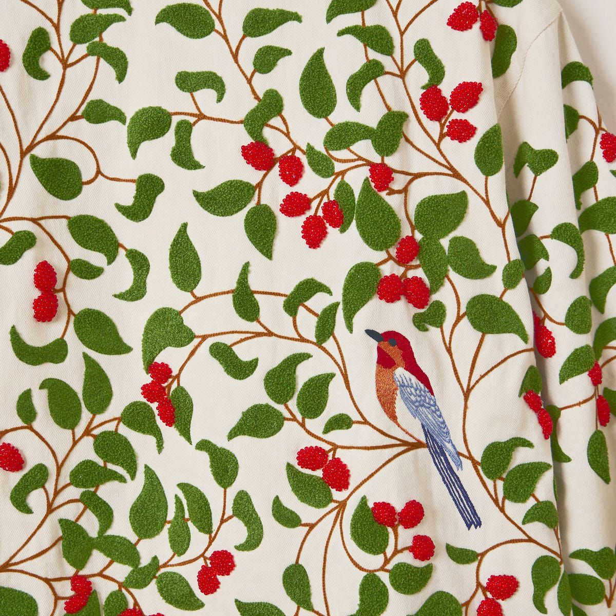 “Hand embroidered cherries” zip up jacket - image 2