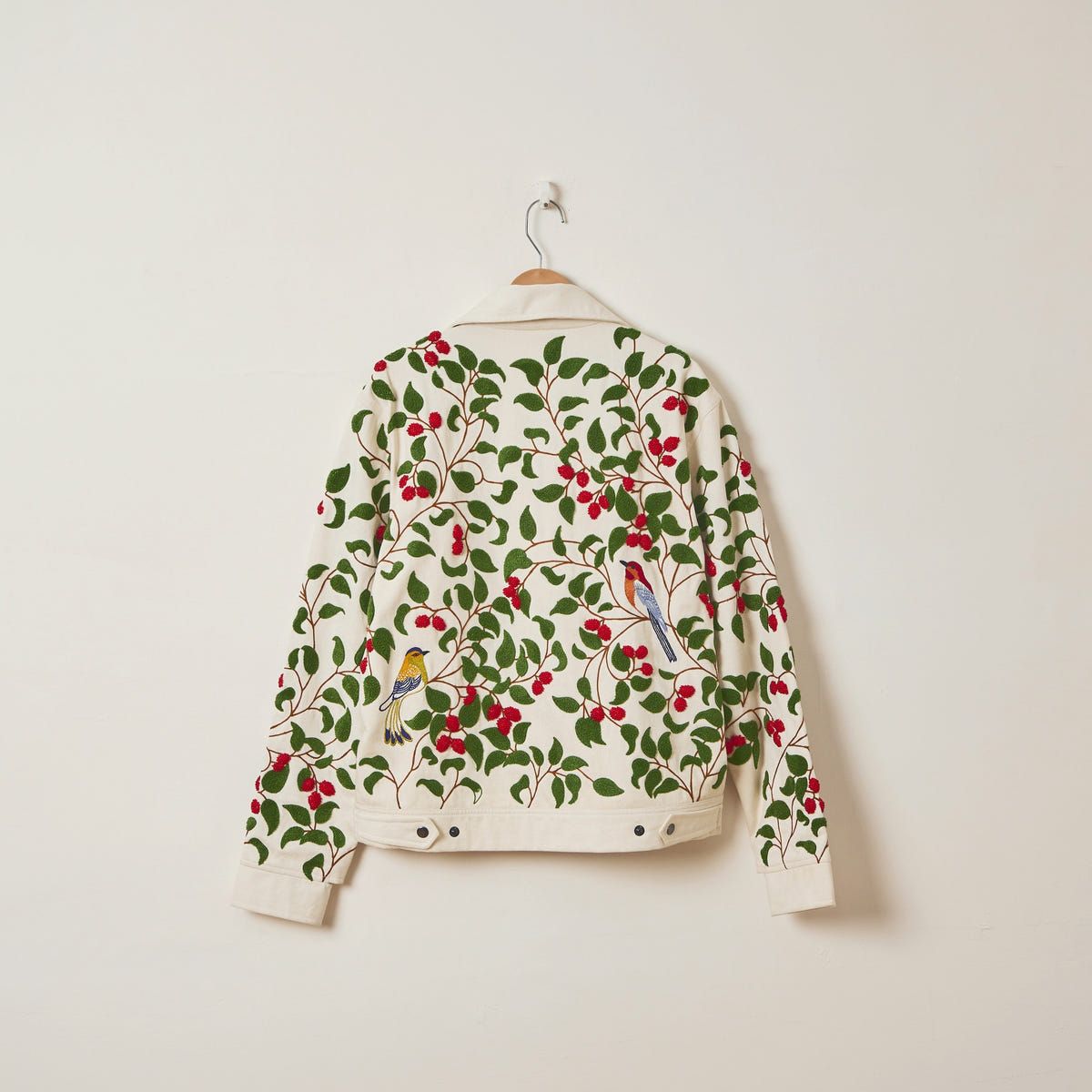“Hand embroidered cherries” zip up jacket - image 5