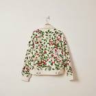 “Hand embroidered cherries” zip up jacket view 5