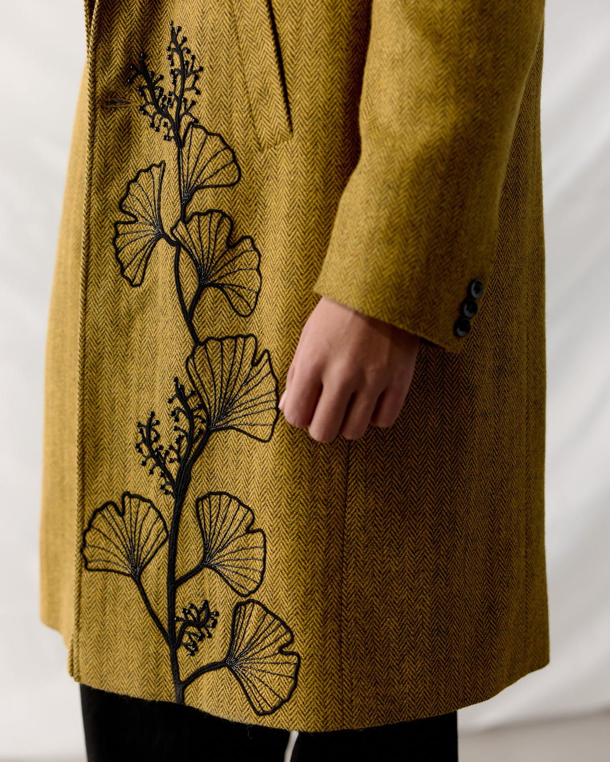 Floral embroidered Wool Overcoat - image 2