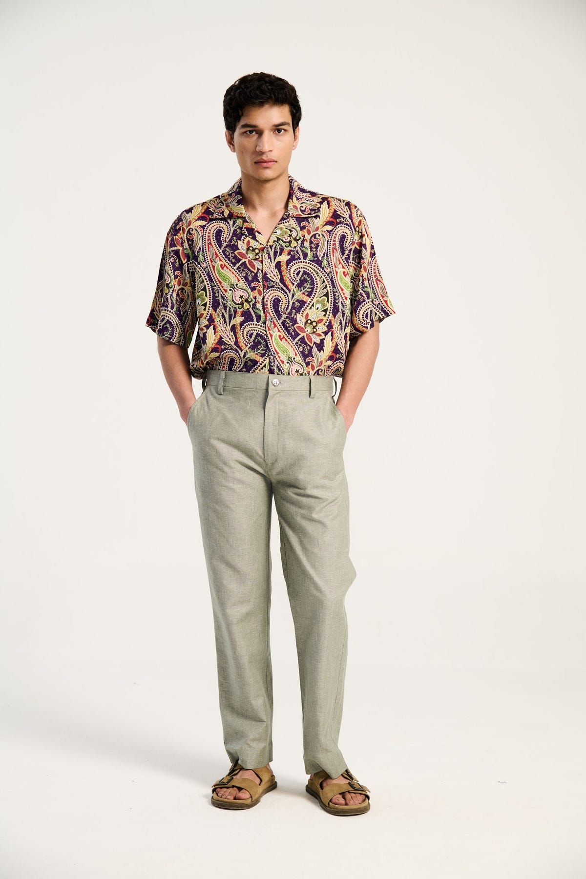 Purple paisley shirt - image 1