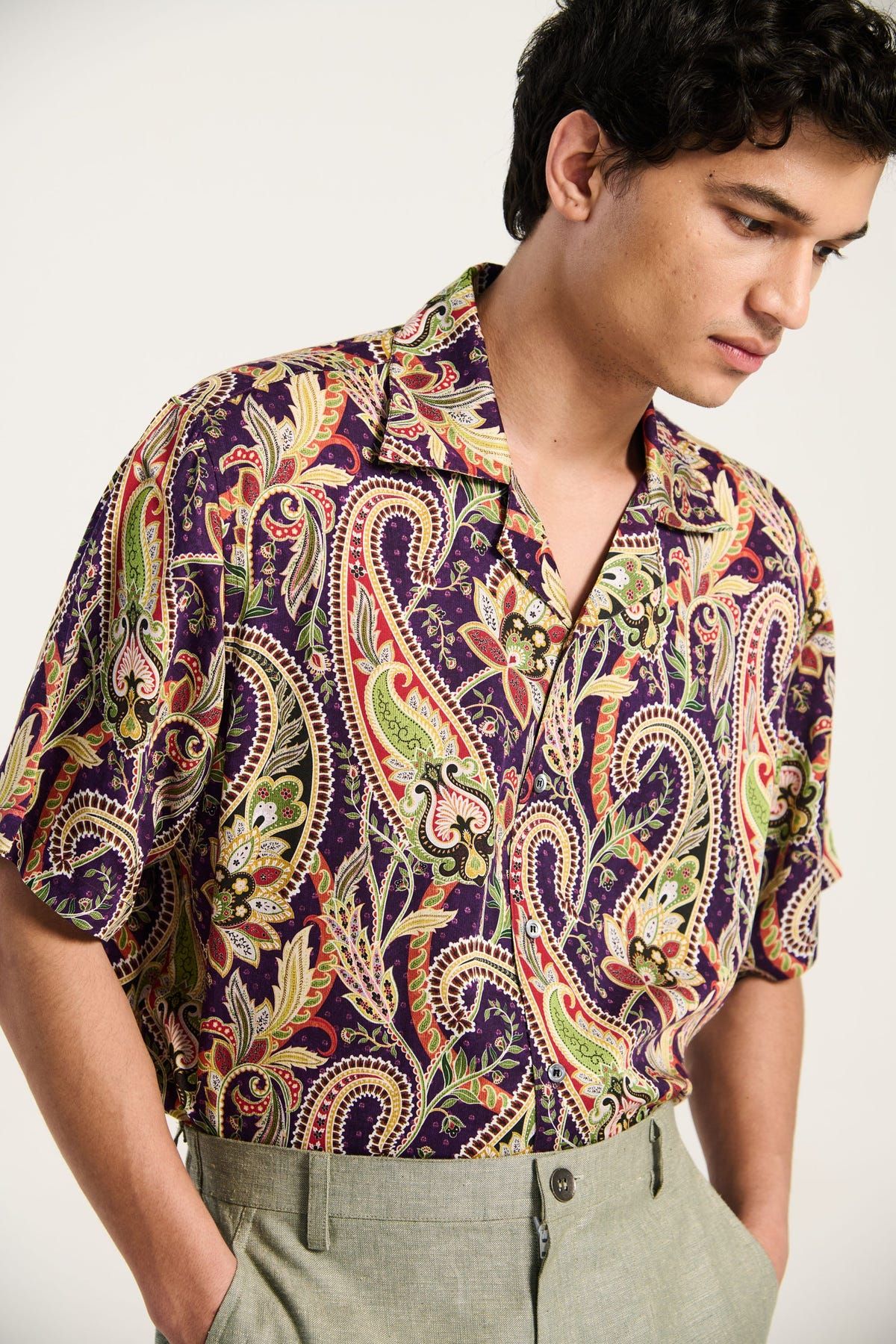 Purple paisley shirt - image 2