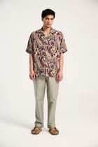 Purple paisley shirt view 3