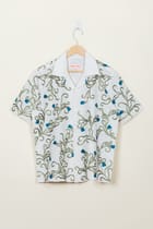 "Blue Lotus" embroidered shirt view 1