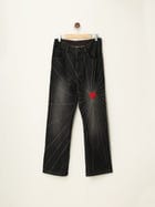 "Lovers" hand embroidered straight fit jeans view 1