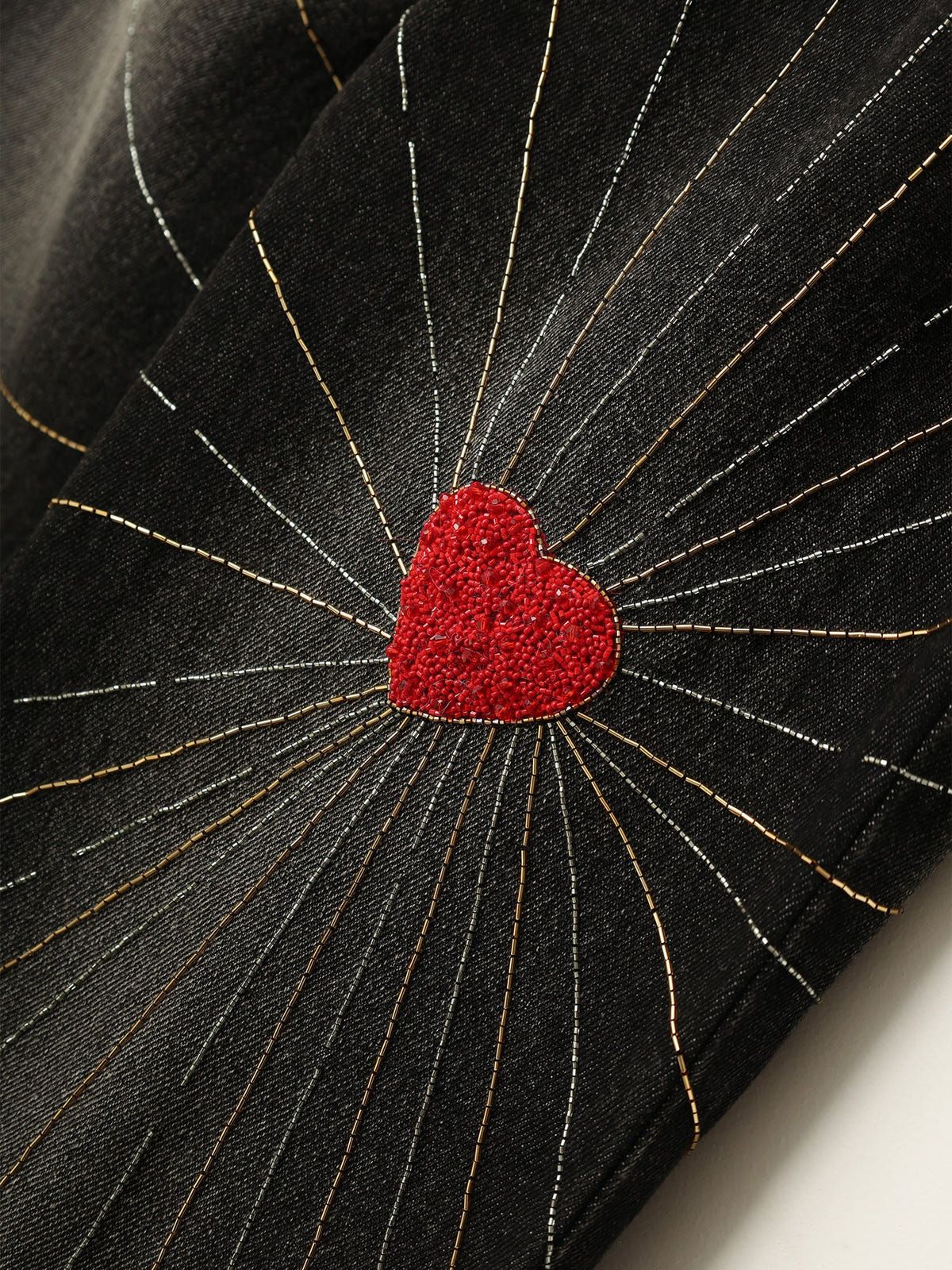 "Lovers" hand embroidered straight fit jeans - image 2