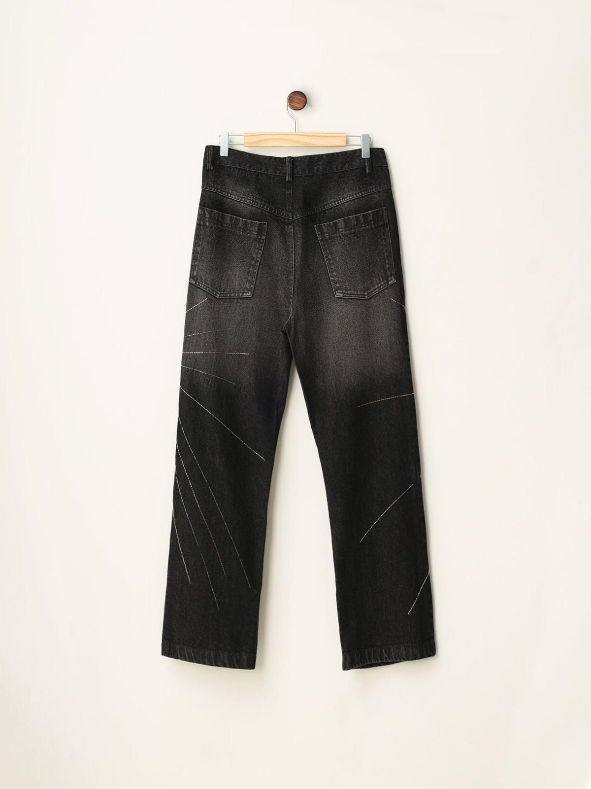 "Lovers" hand embroidered straight fit jeans - image 4