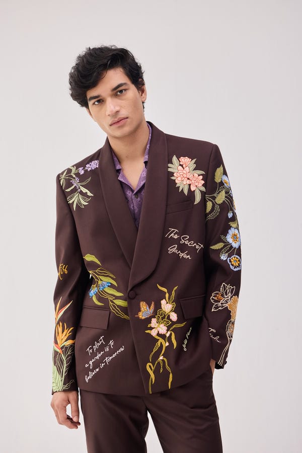 Perte D'ego — "The secret garden" embroidered blazer