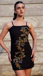 Mia floral hand embroidered dress view 1
