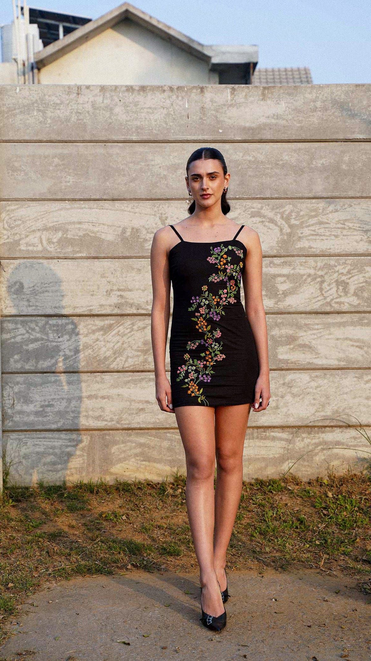 Mia floral hand embroidered dress - image 4