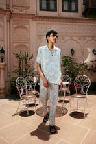 Rose cluster print lounge pants view 4