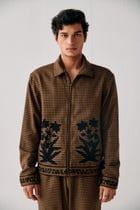 Gulmarg hand embroidered woolen jacket view 1