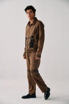 Gulmarg hand embroidered woolen jacket view 3