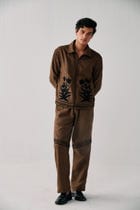 Gulmarg hand embroidered woolen jacket view 5