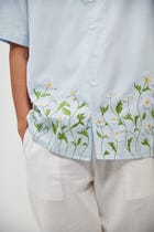 "Daisy fields" appliquè  shirt- Baby Blue view 2