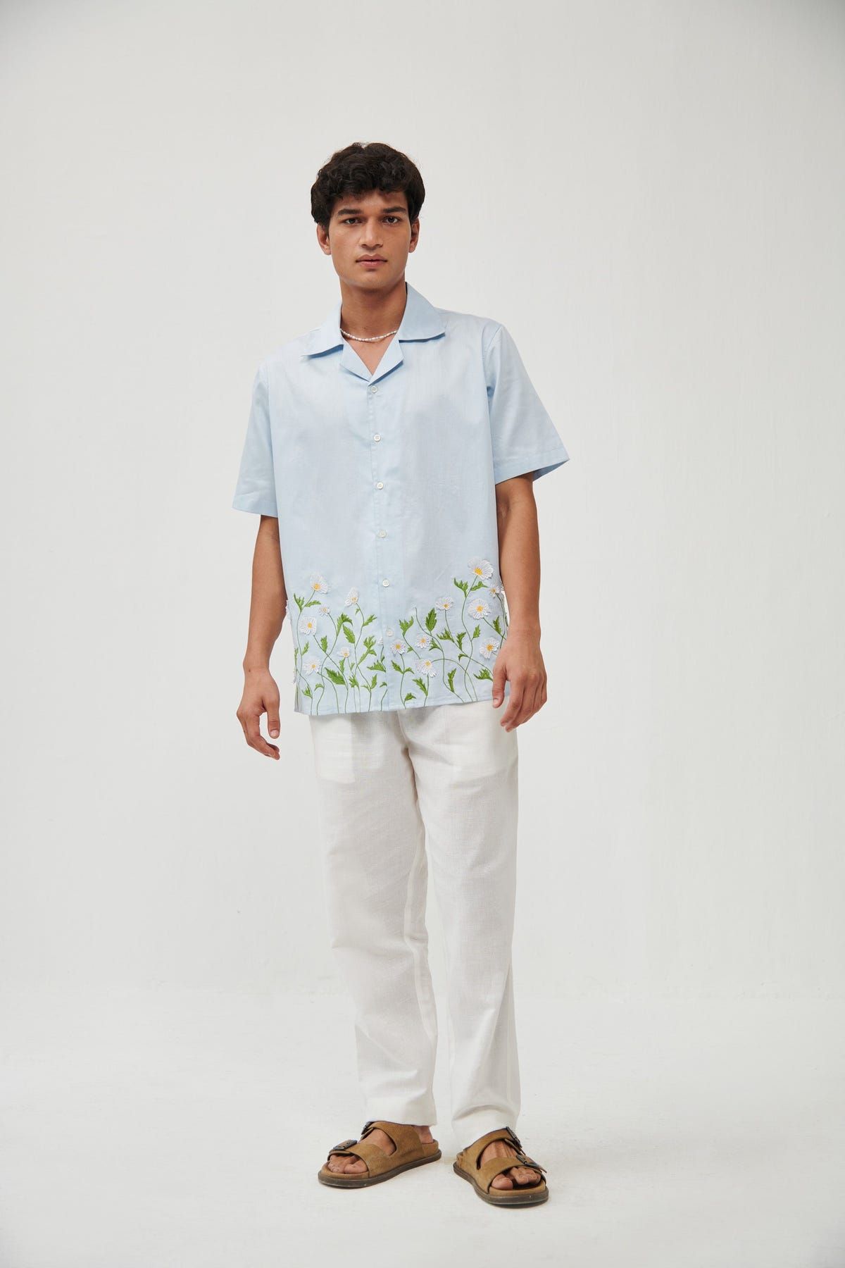 "Daisy fields" appliquè  shirt- Baby Blue - image 3