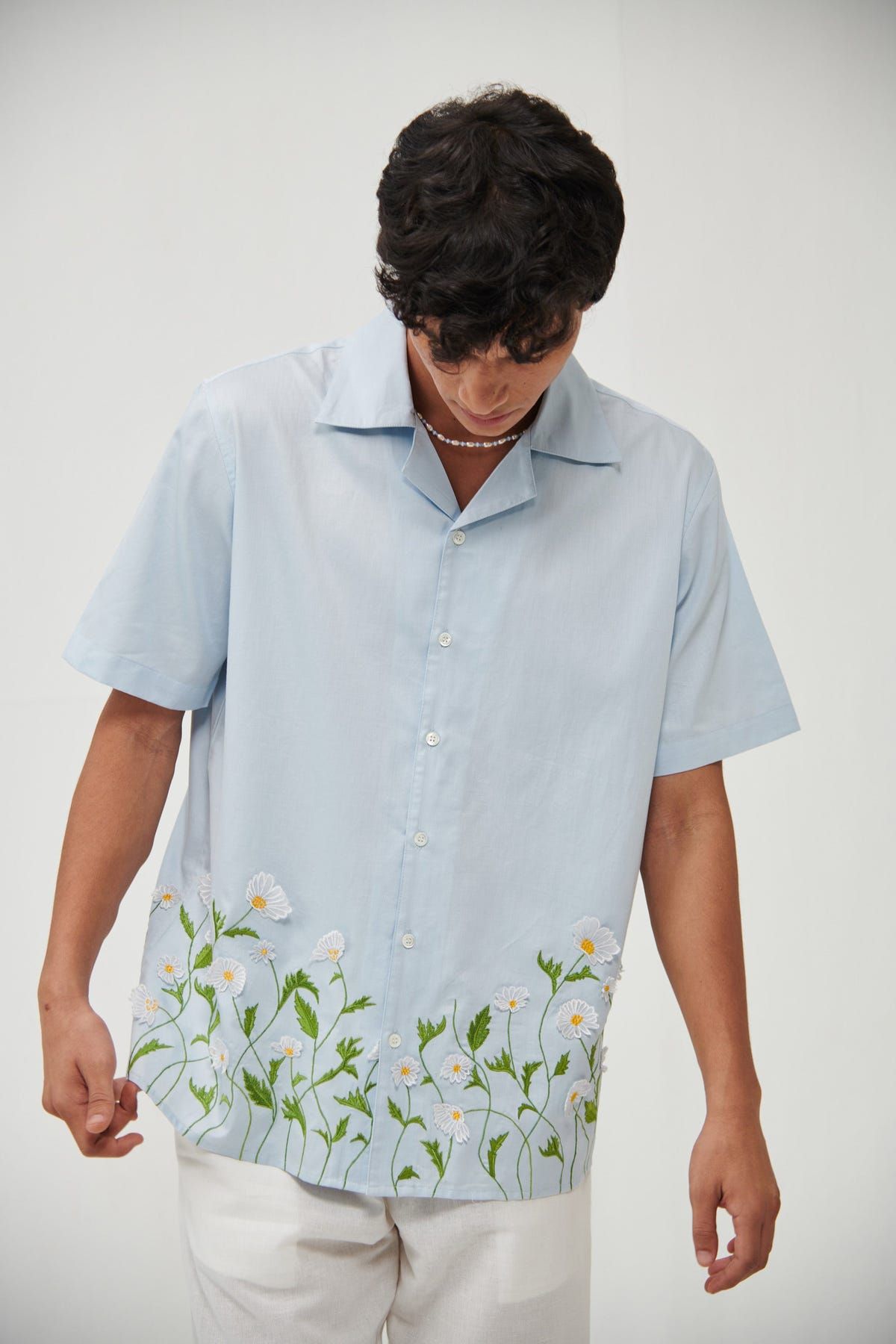 "Daisy fields" appliquè  shirt- Baby Blue - image 4