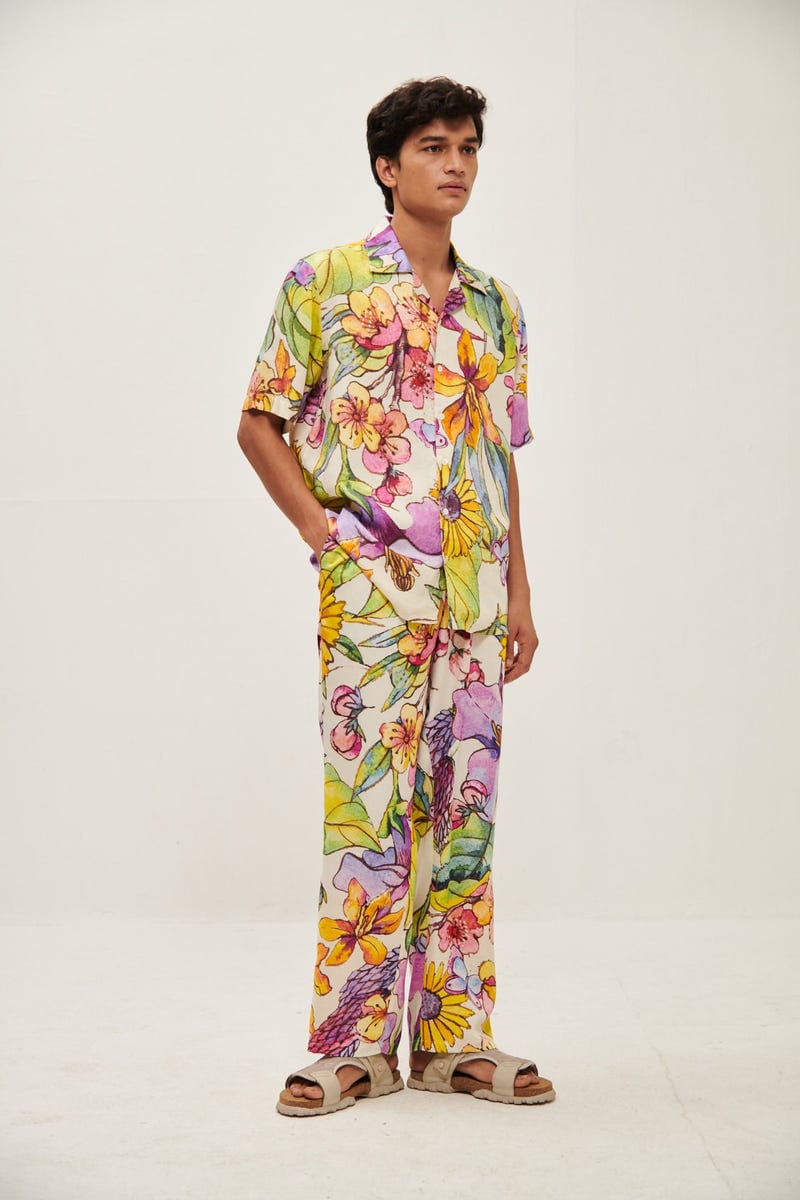 Floral sketch shirt
