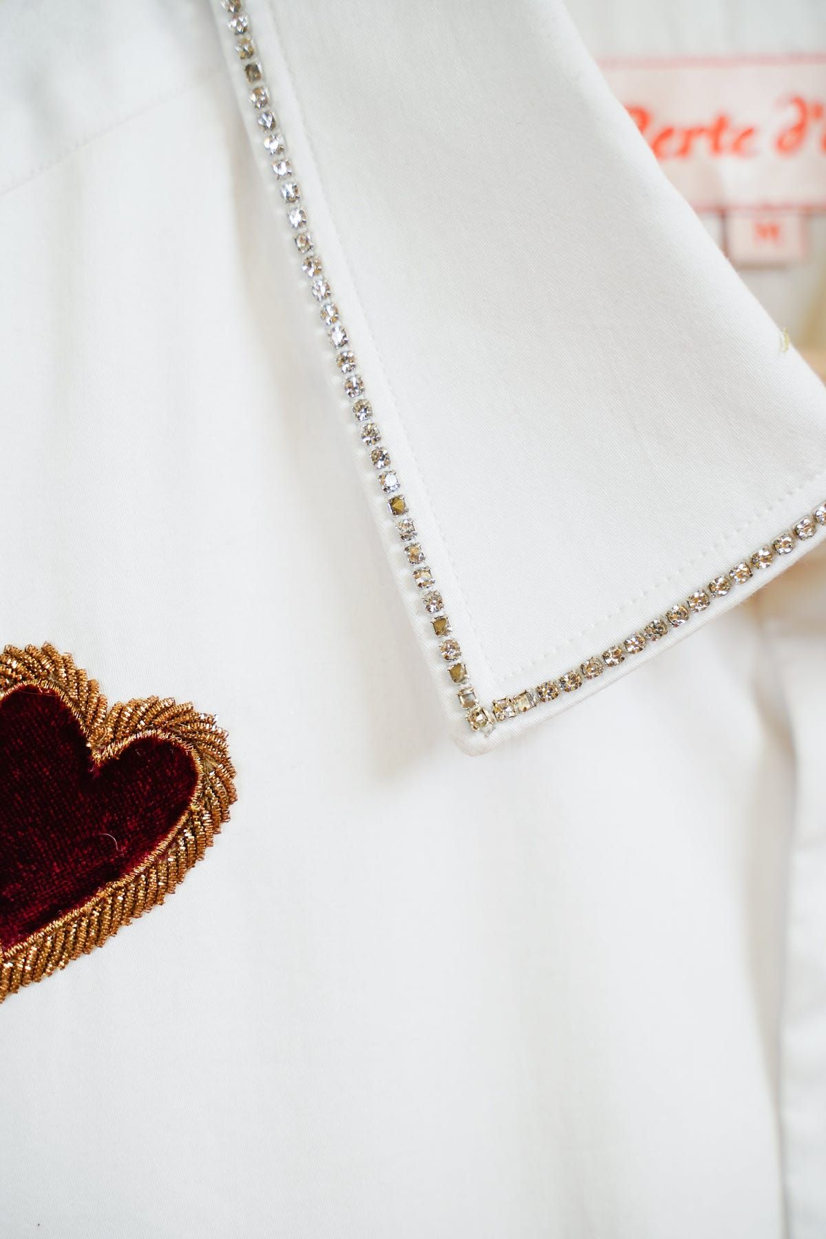 Velvet hearts appliqué shirt - image 4