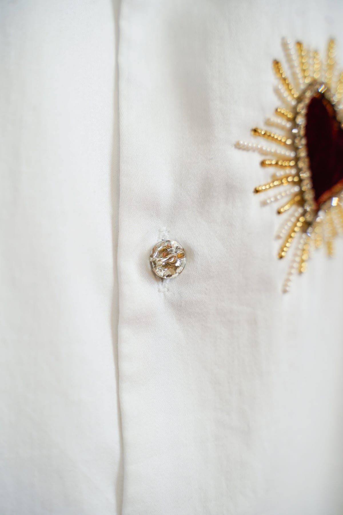Velvet hearts appliqué shirt - image 8