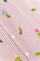 "Floral stripes" hand embroidered Shirt view 2