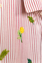 "Floral stripes" hand embroidered Shirt view 3
