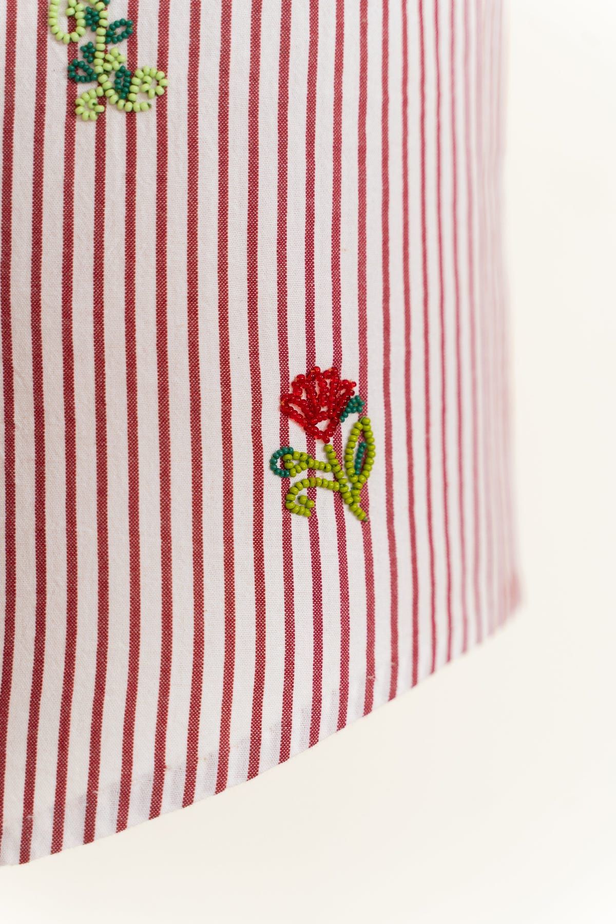 "Floral stripes" hand embroidered Shirt - image 4