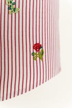 "Floral stripes" hand embroidered Shirt view 4