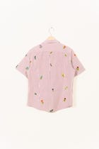 "Floral stripes" hand embroidered Shirt view 5