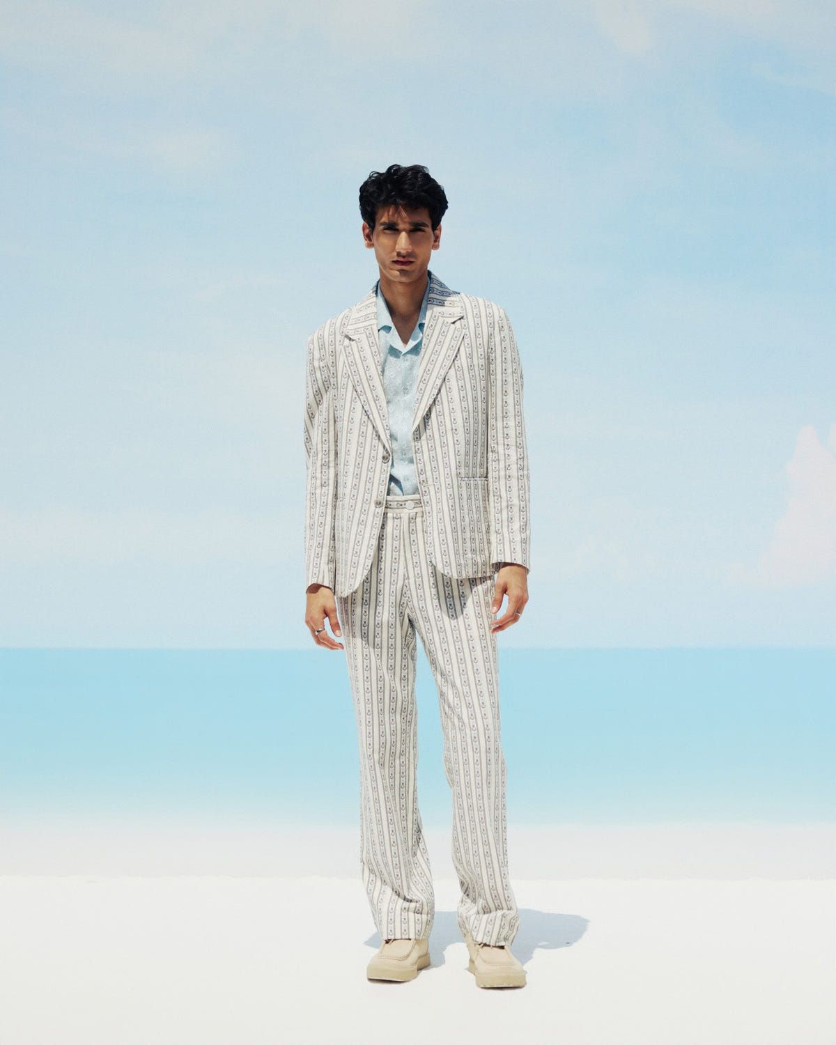 Floral stripes summer blazer - image 1