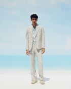 Floral stripes summer blazer view 1