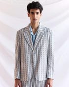 Floral stripes summer blazer view 5