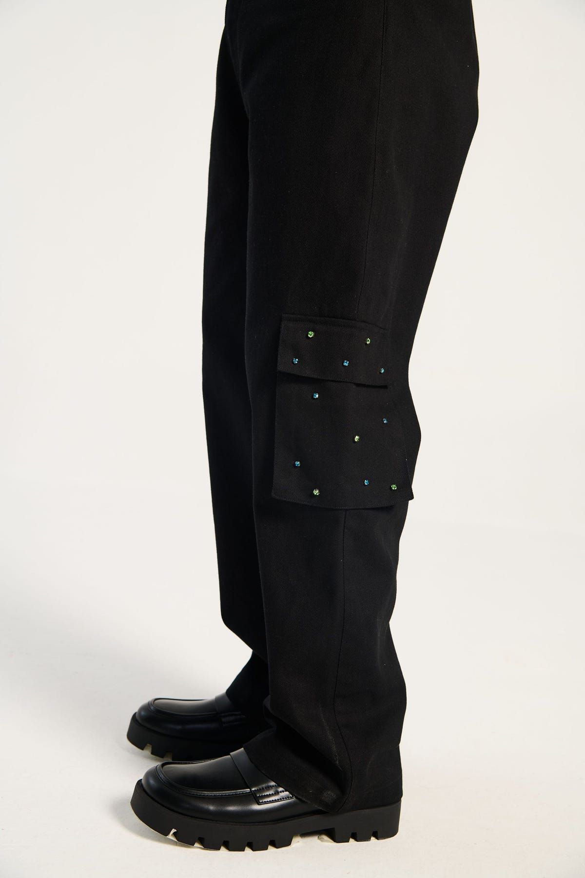 "Midnight in Miami" hand embroidered cargo pants - image 2