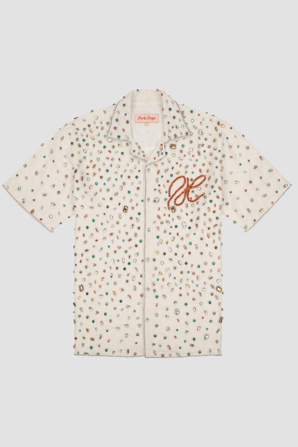 Perte D'ego — Frozen pearls hand embroidered Shirt