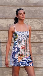 "Call me if you get lost" hand embroidered dress view 1