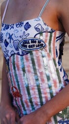 "Call me if you get lost" hand embroidered dress view 2