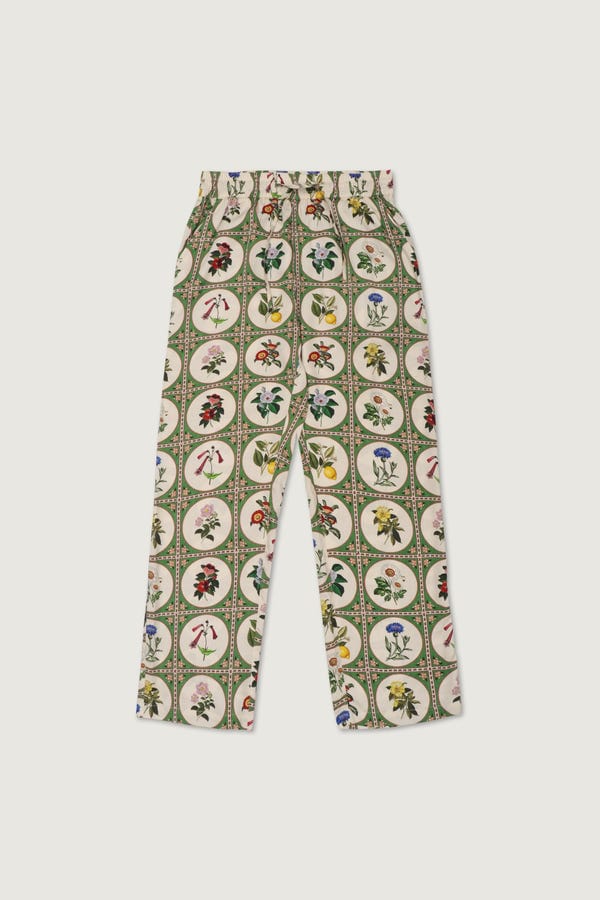 Perte D'ego — Botanical illustrations lounge pants- Green