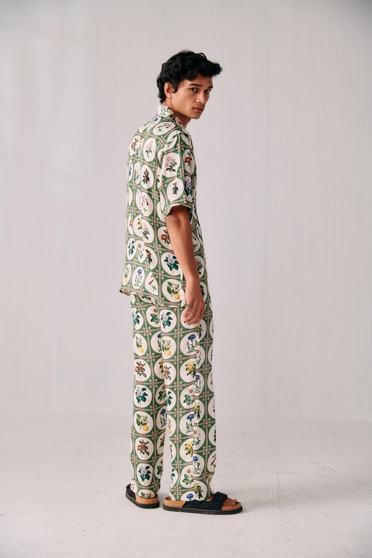 Botanical illustrations lounge pants- Green - image 5