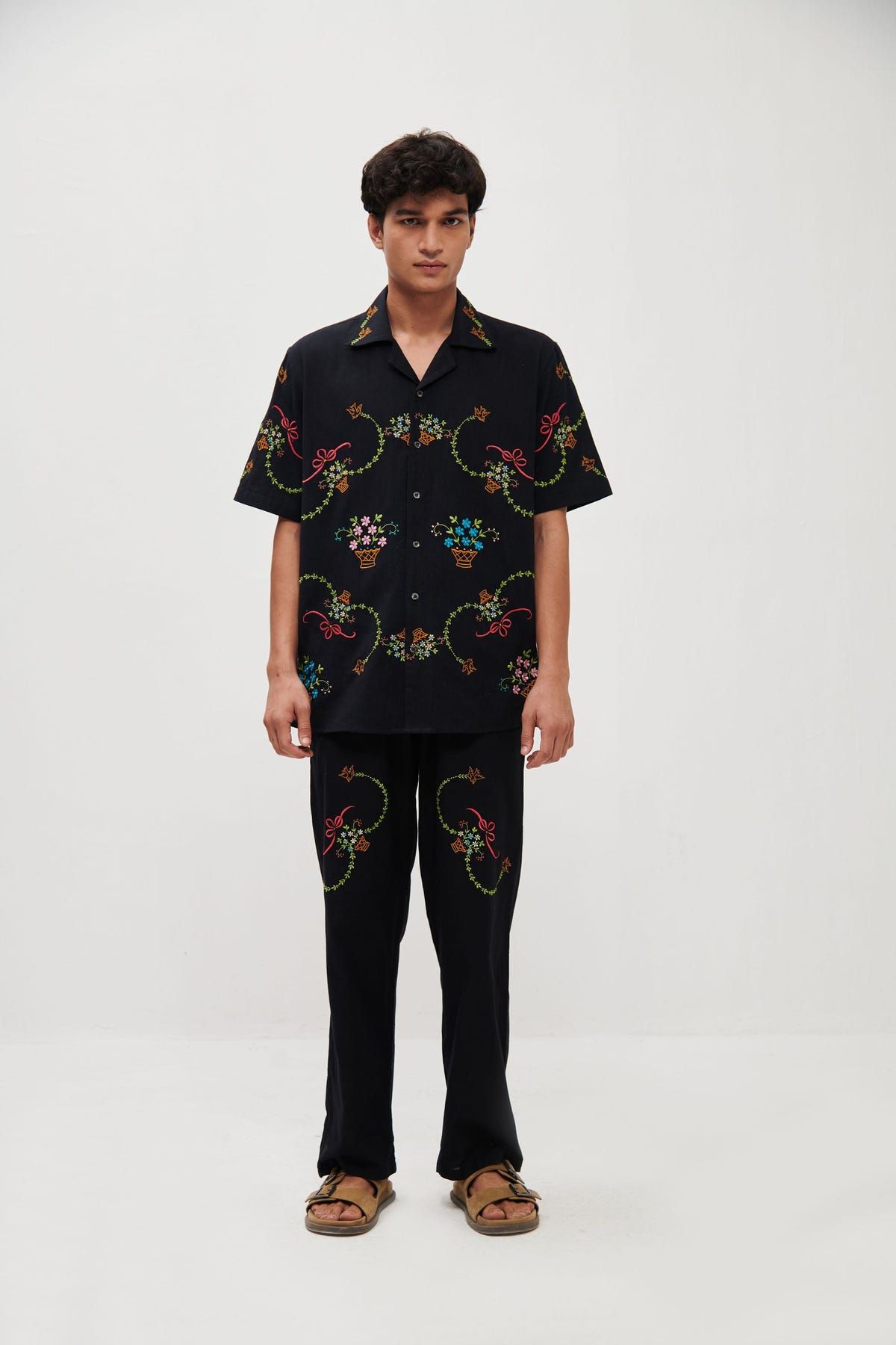 "Le Sicily" embroidered lounge pants - image 1