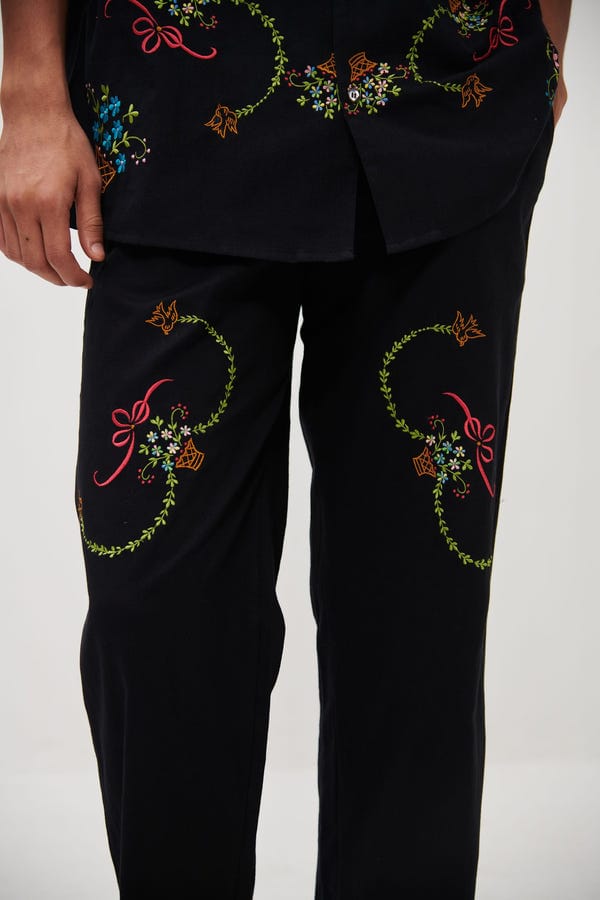 Perte D'ego — "Le Sicily" embroidered lounge pants