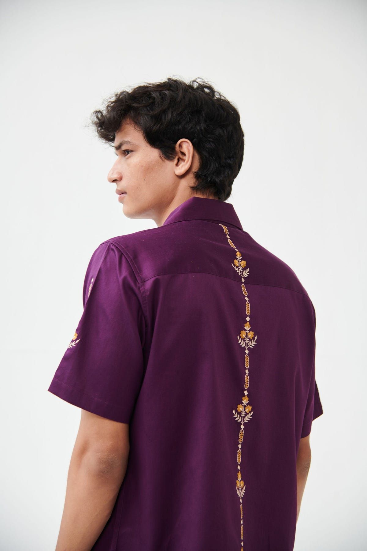 Floral stripes embroidered shirt - image 3