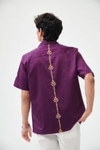 Floral stripes embroidered shirt view 4