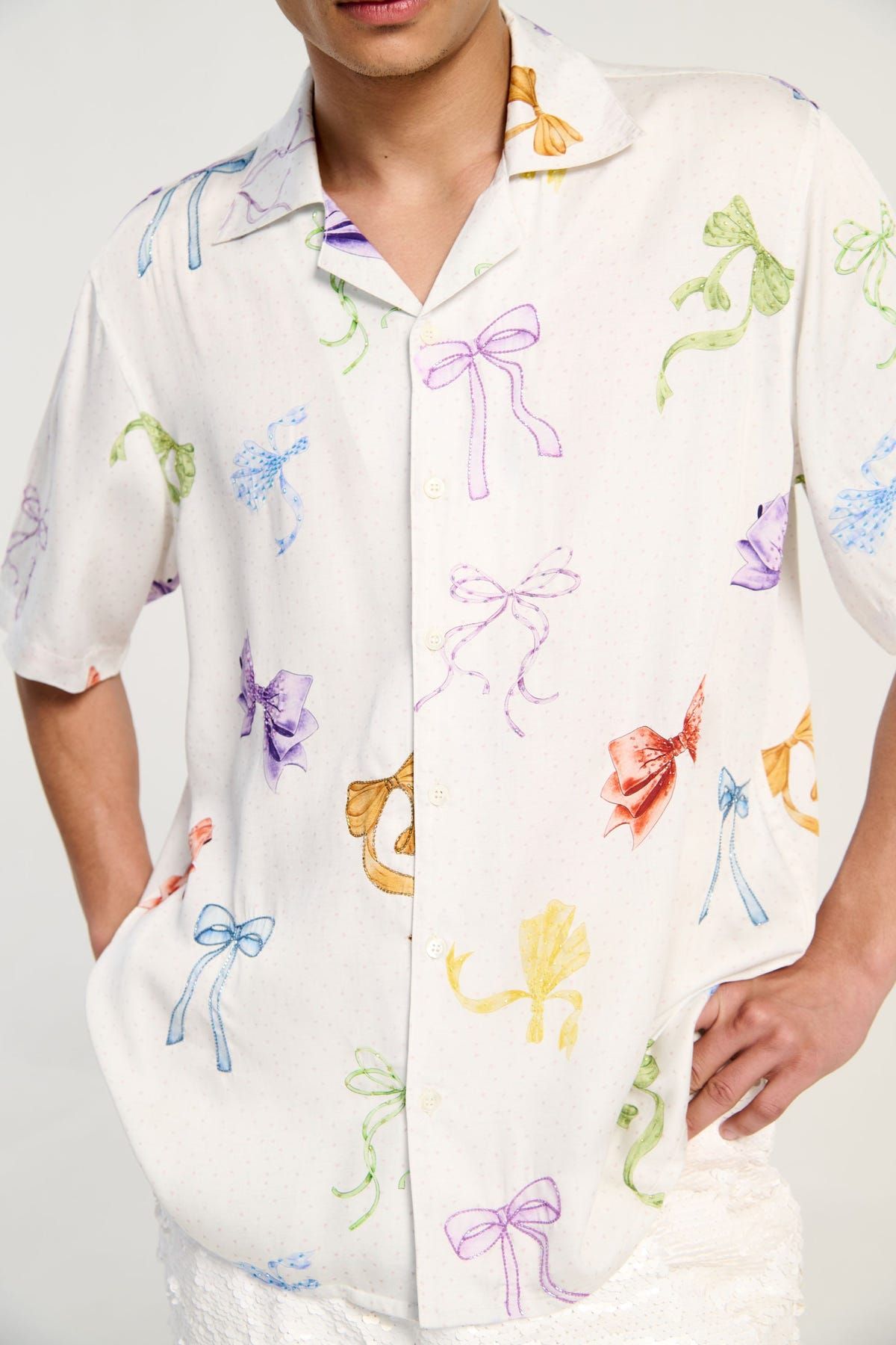 "Le bows" Hand embroidered shirt - image 2