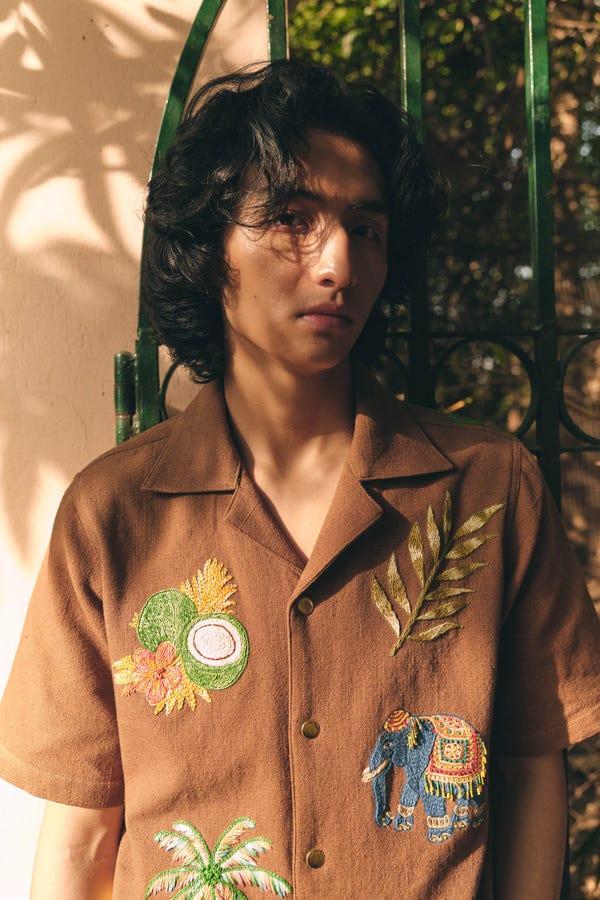 Perte D'ego — "Le scrapbook" hand embroidered Shirt