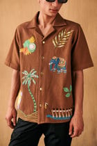 "Le scrapbook" hand embroidered Shirt view 3